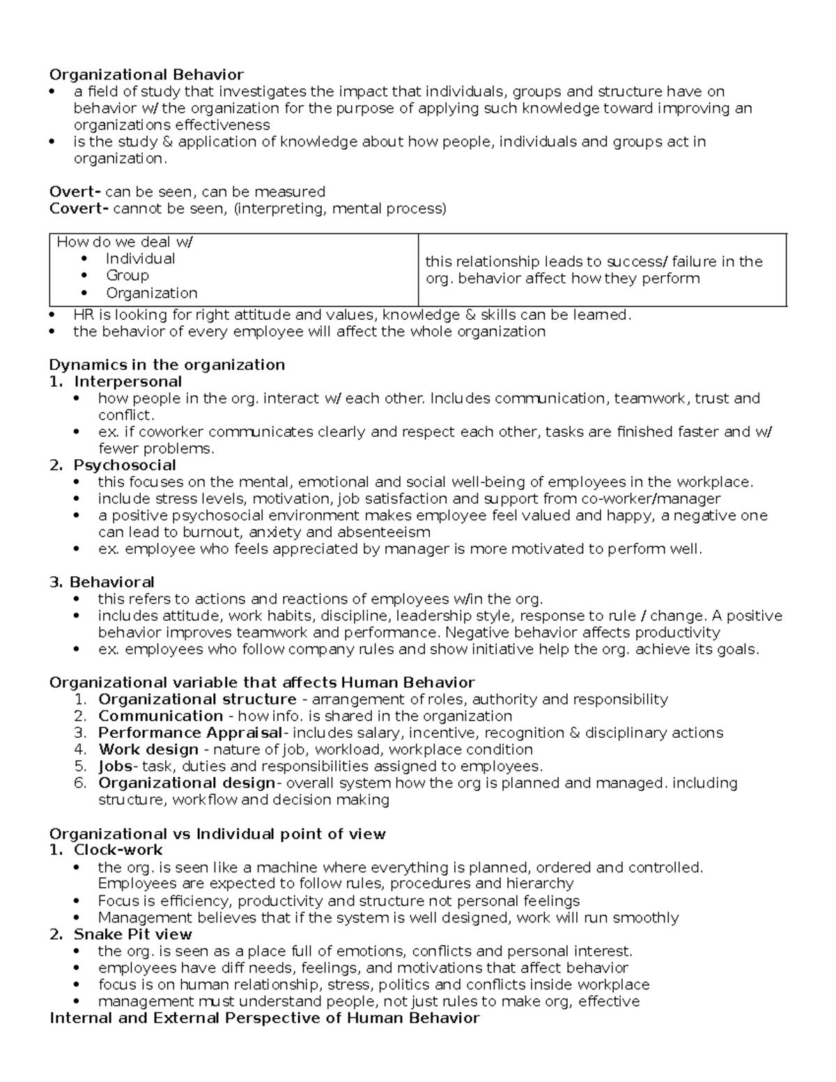 Organizational Behavior: Understanding Dynamics and Human Interaction ...
