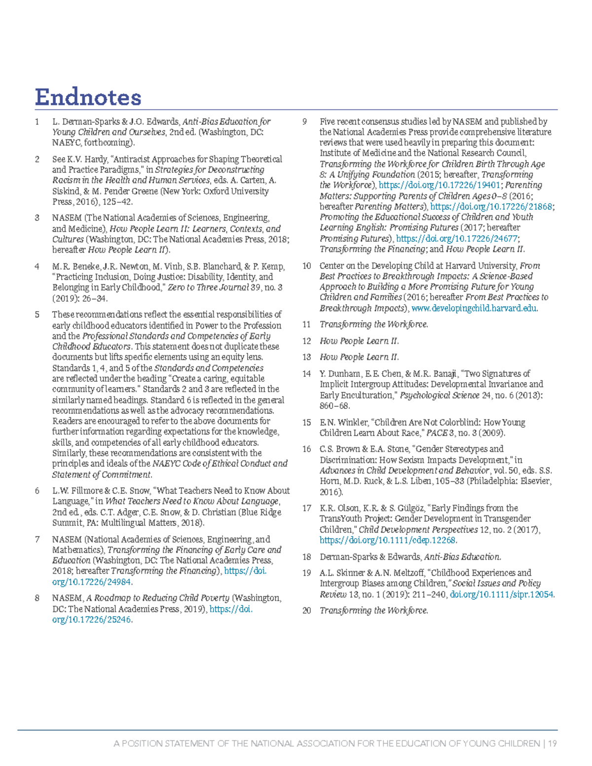 Naeyc advancing equity - endnotes - A POSITION STATEMENT OF THE ...