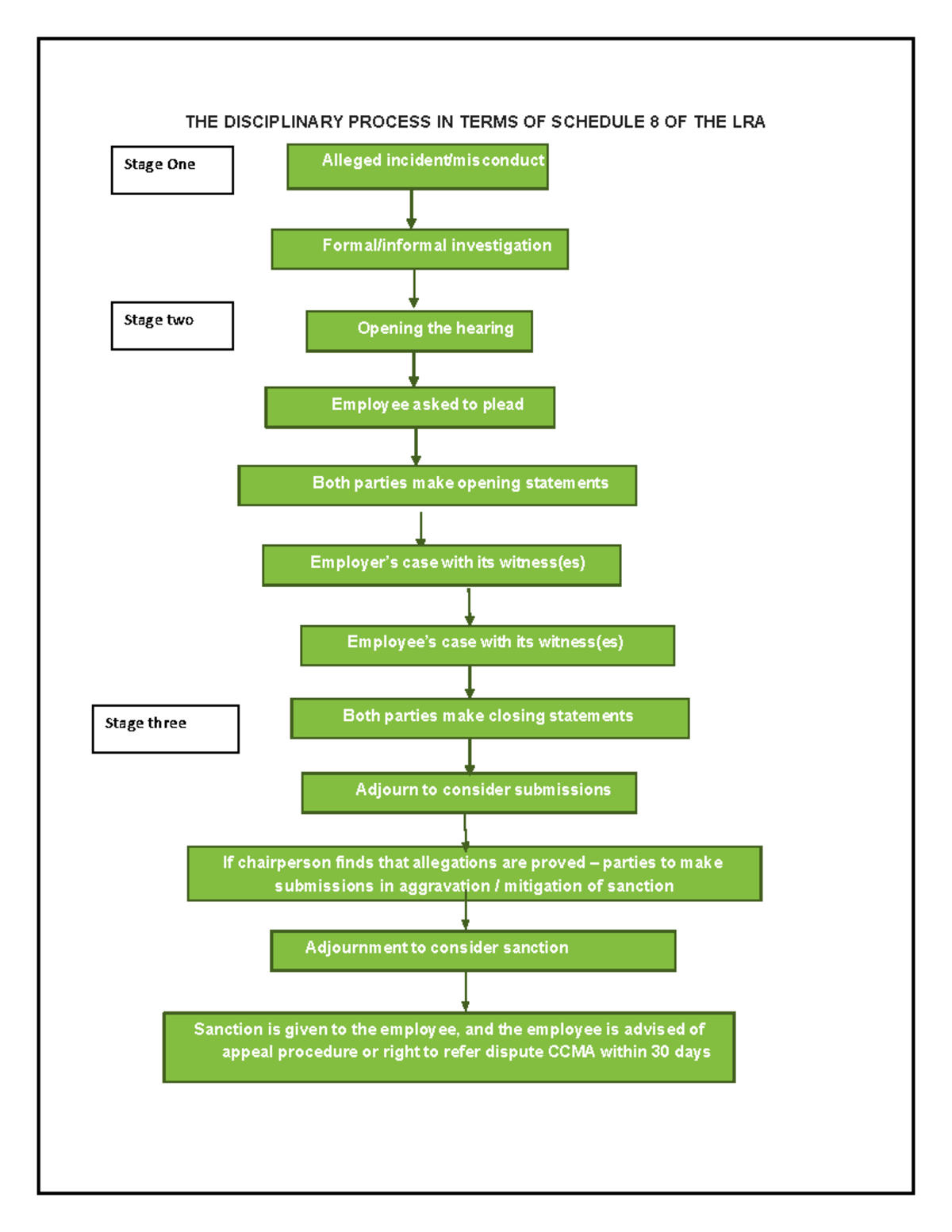 Disciplinary Process flow ito Schedule 8 - THE DISCIPLINARY PROCESS IN ...