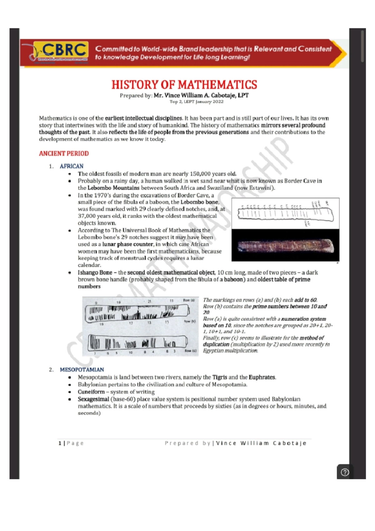 History of Mathematics: An Overview of Eras and Contributions - Studocu