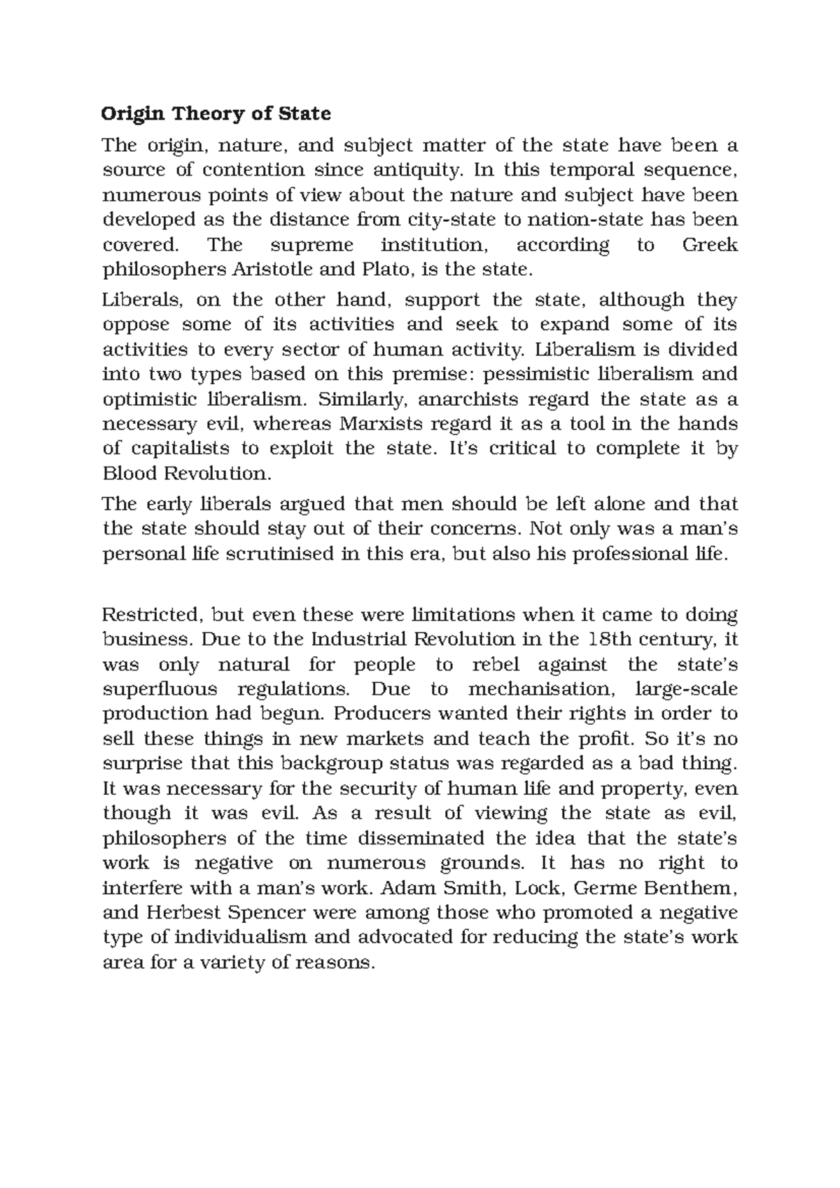 Origin Theory of State - Lecture notes 1 - Origin Theory of State The ...