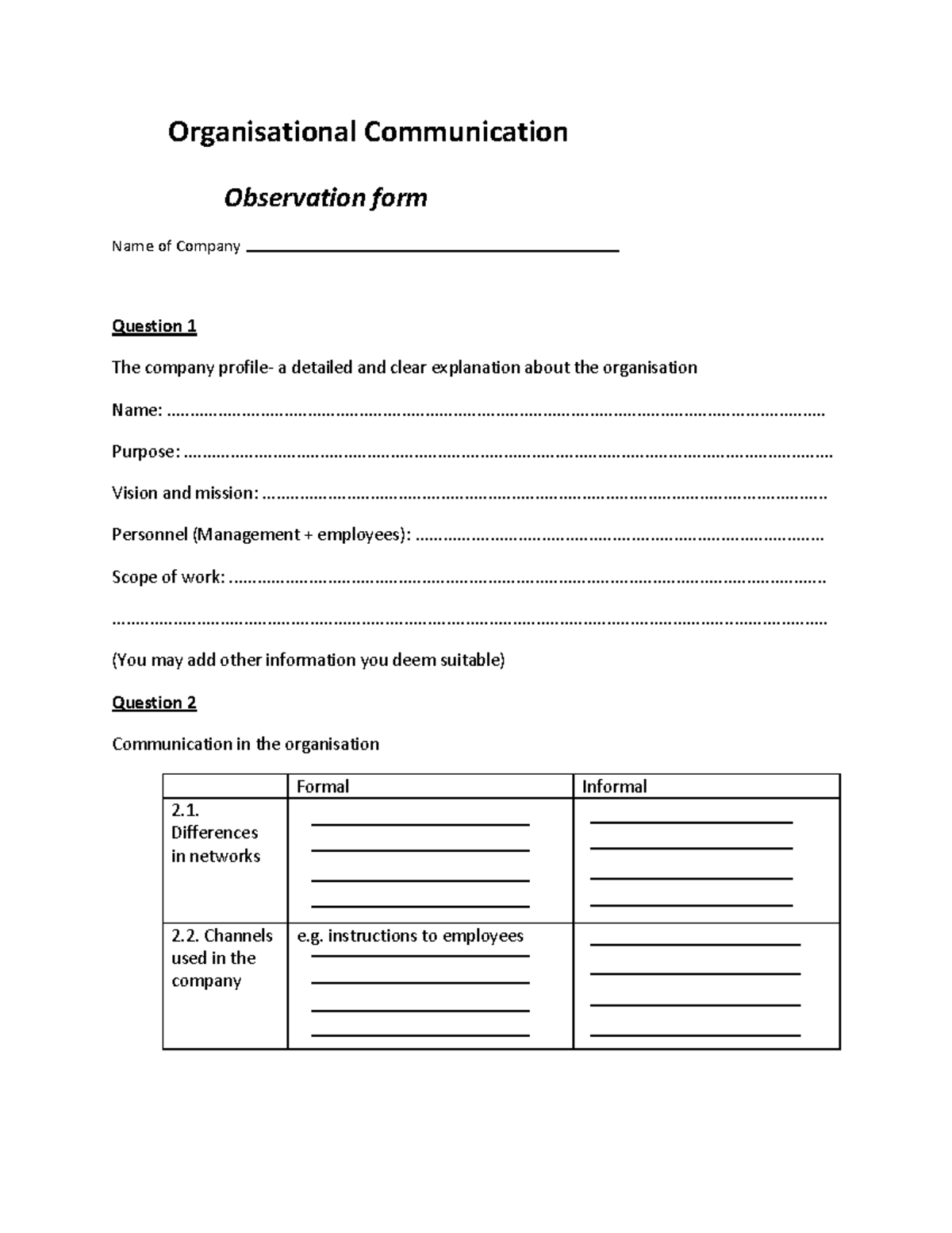 Organisational-Communication-Observation-form - Organisational ...