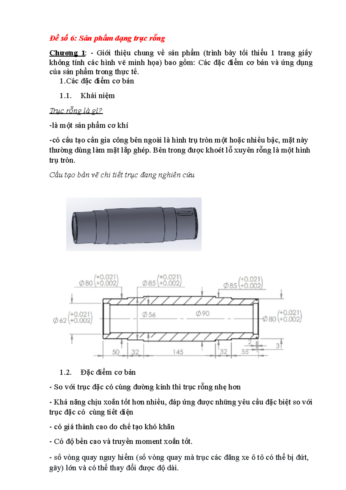 Đề số 6: Giới thiệu về Trục Rỗng và Ứng Dụng Thực Tế - Studocu