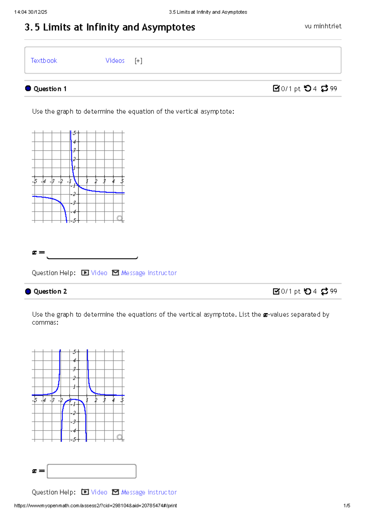 3.5 Limits at Infinity and Asymptotes - Study Guide - Studocu