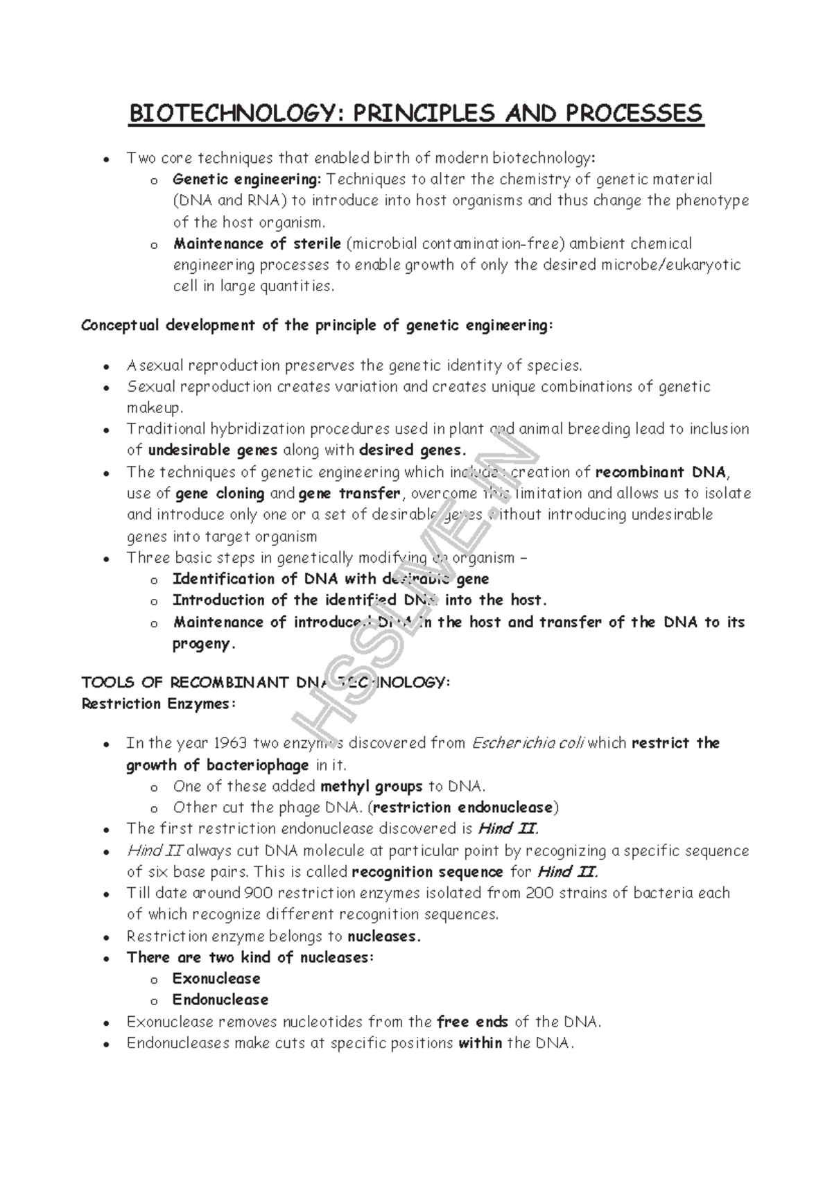 4.Biotechnology- Principle and Processes-hsslive - - Studocu