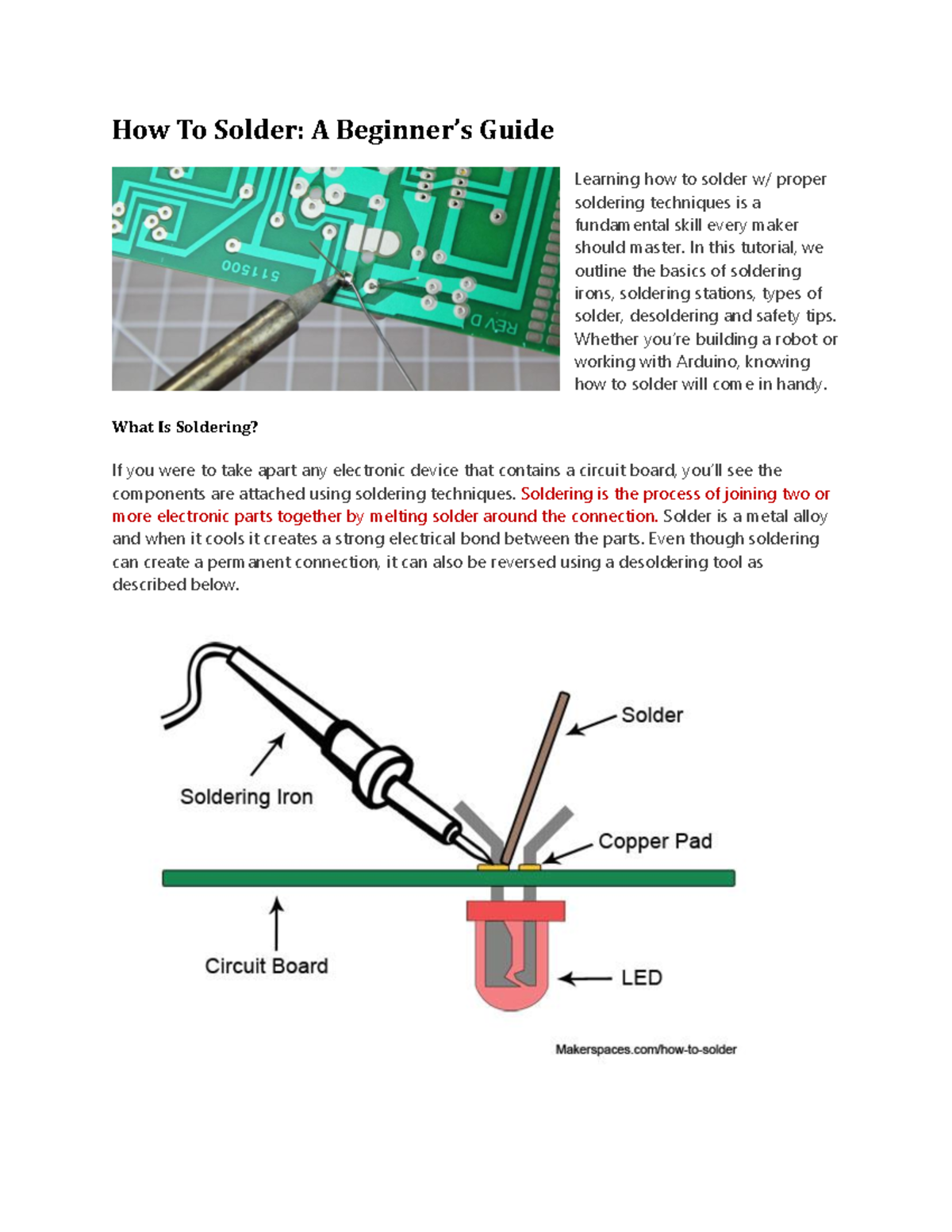 How to Solder: Essential Techniques for Beginners - Studocu - One For All