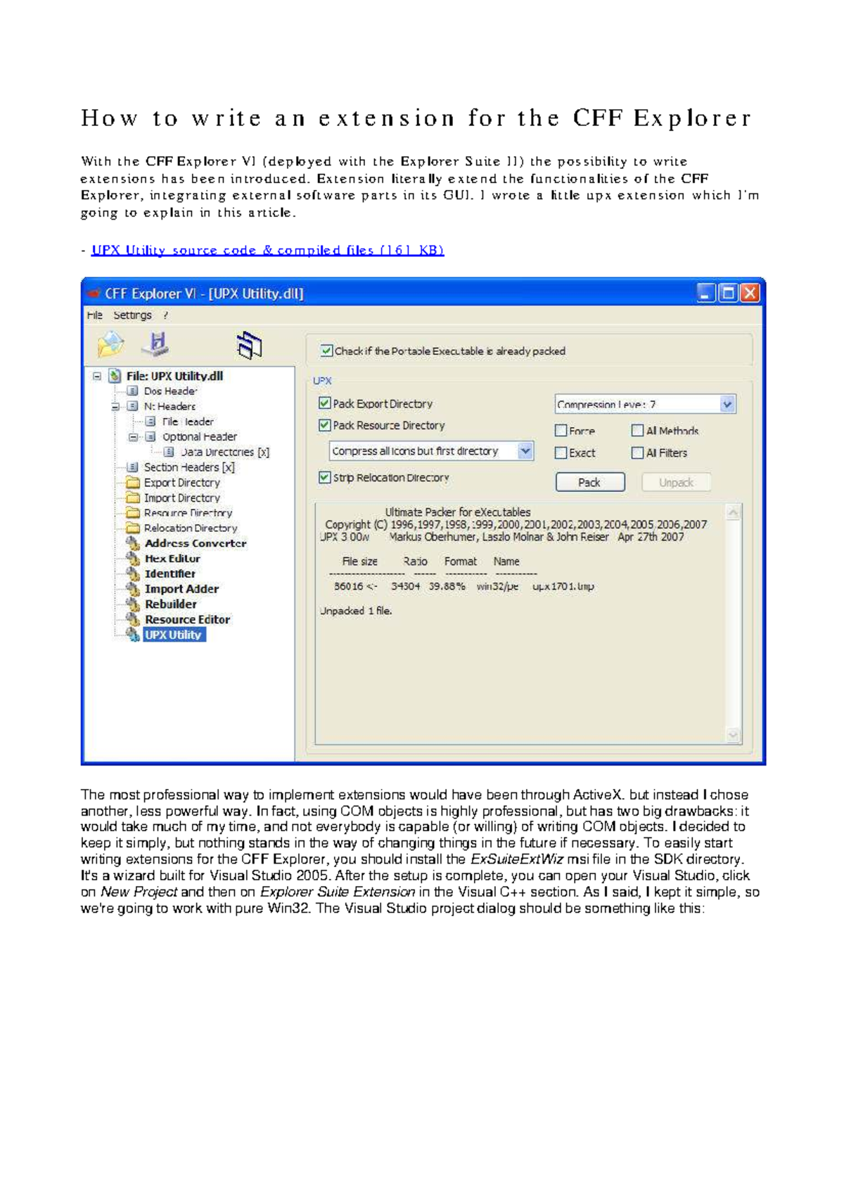 How to Create a CFF Explorer Extension - CFF 101 Guide - Studocu