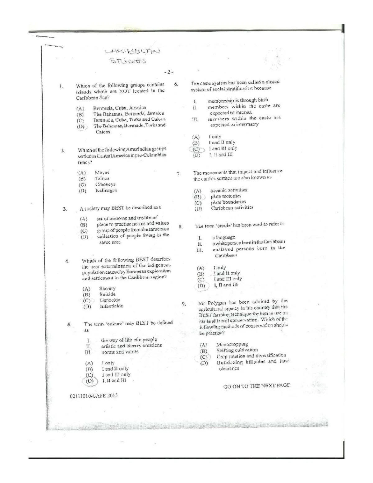 CSEC Economics June 2022 Paper 02: Exam Review Notes and Answers - Studocu