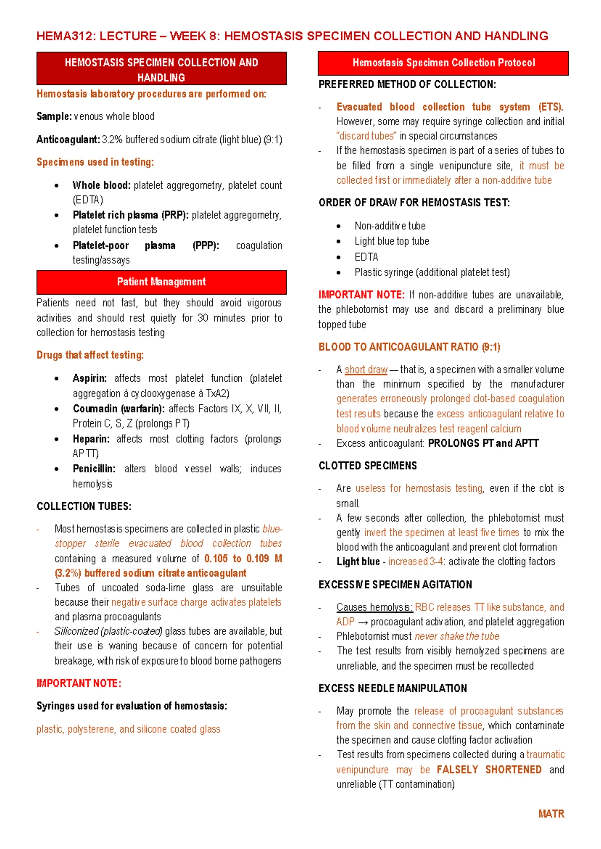 IMH312: Lab Week 4 - ABO Blood Group Typing: Forward & Reverse Methods ...