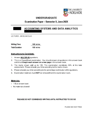 Tutorial 3 Answers - ACCY 2020: Accounting Systems & Data Analytics ...