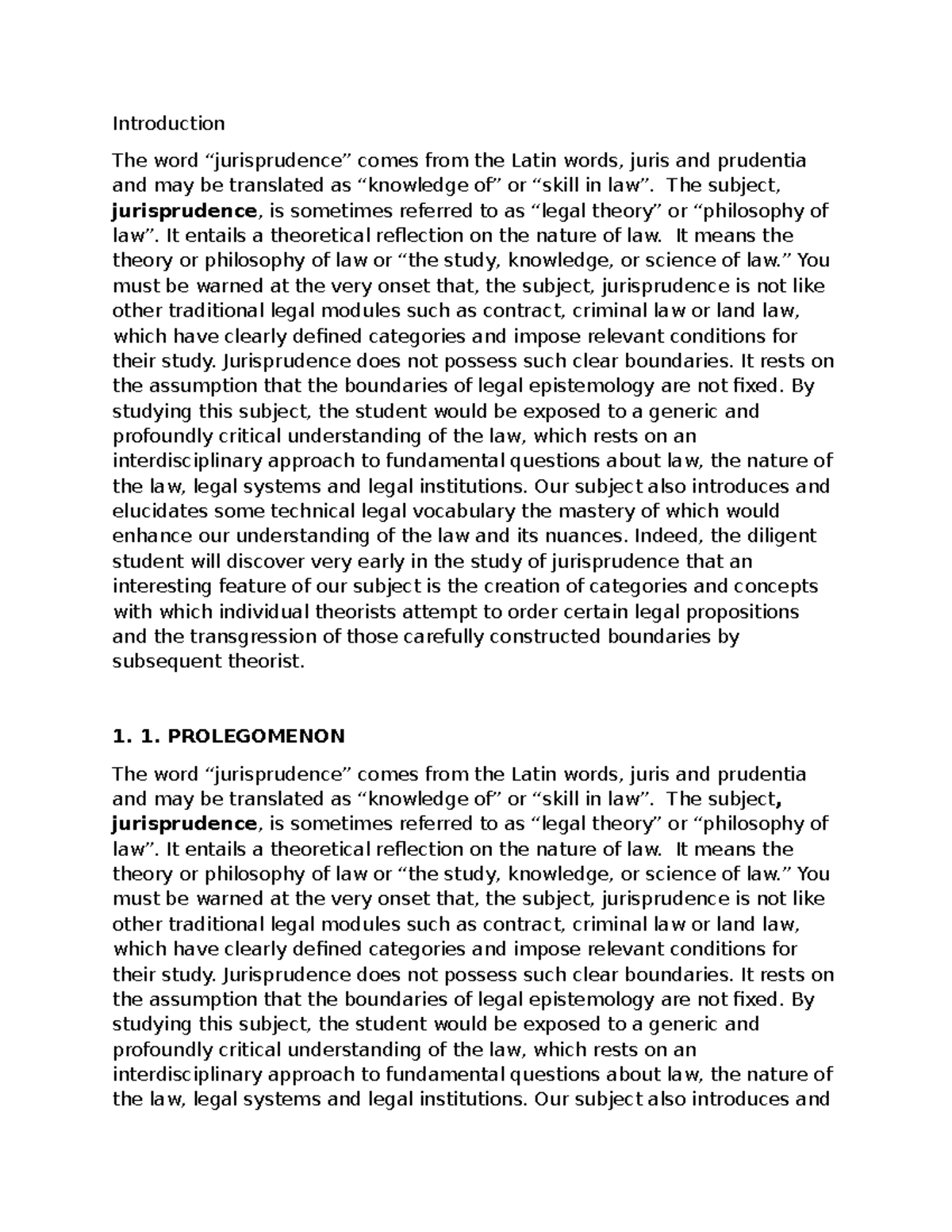 Jurisprudence 101: Understanding the Nature and Scope of Law - Studocu