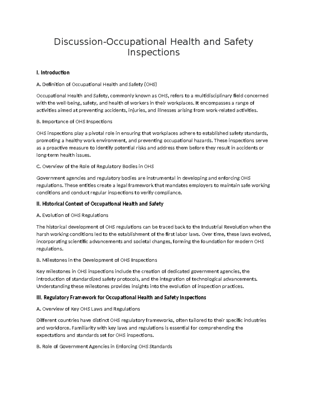 Safety 6005 - Debate - Discussion-Occupational Health and Safety ...