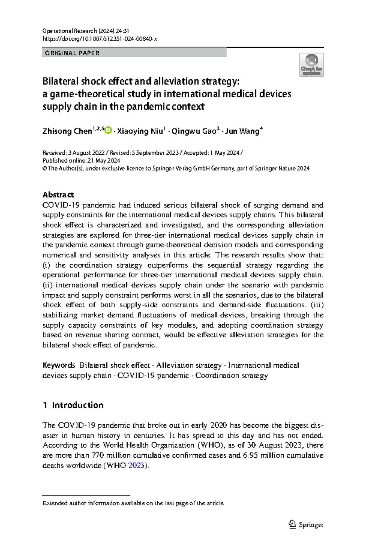 Bilateral Shock Effect & Alleviation Strategies in Int'l Med Devices ...