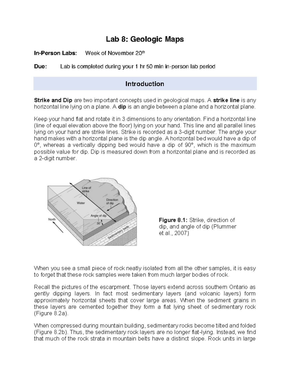 Lab 8 - Geologic Maps1 - Lab 8 : Geologic Maps In-Person Labs: Week of ...