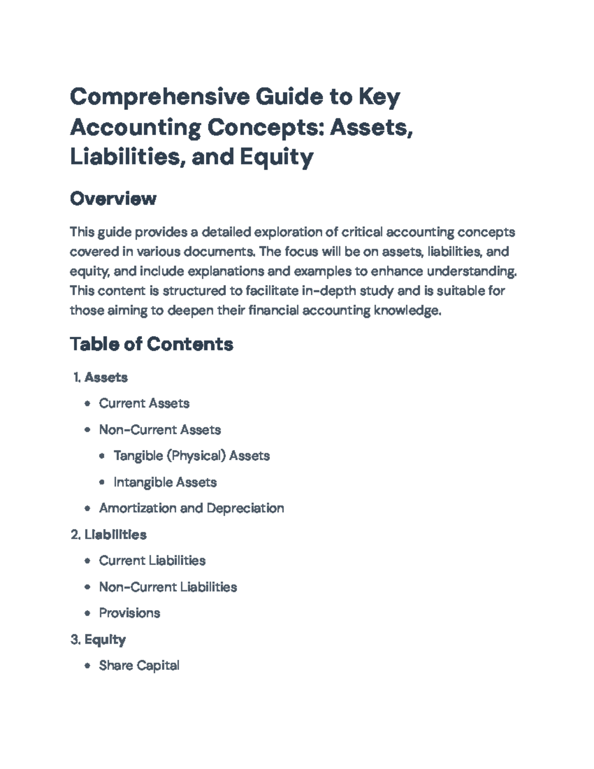 Comprehensive Guide to Key Accounting Concepts: Assets, Liabilities ...