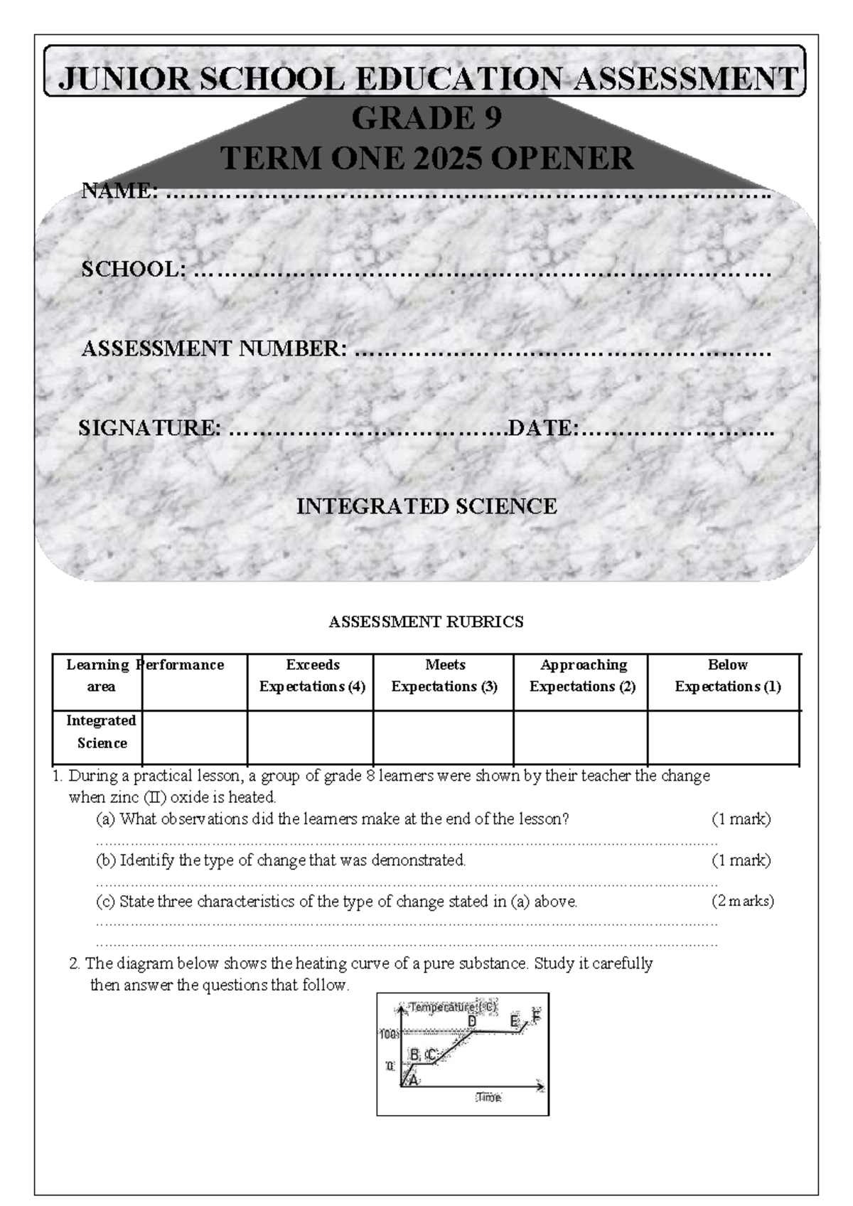 2025 grade 9 integrated science opener assessment term 1 28 24 nov 23 ...