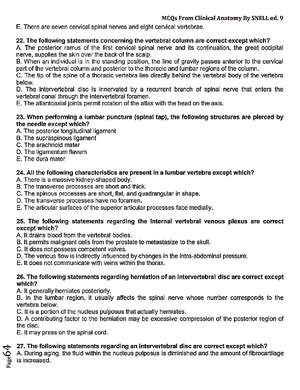 Nursing 555 Quiz 65 - Jdkd - MCQs From Clinical Anatomy SNELL ed. 9 E ...
