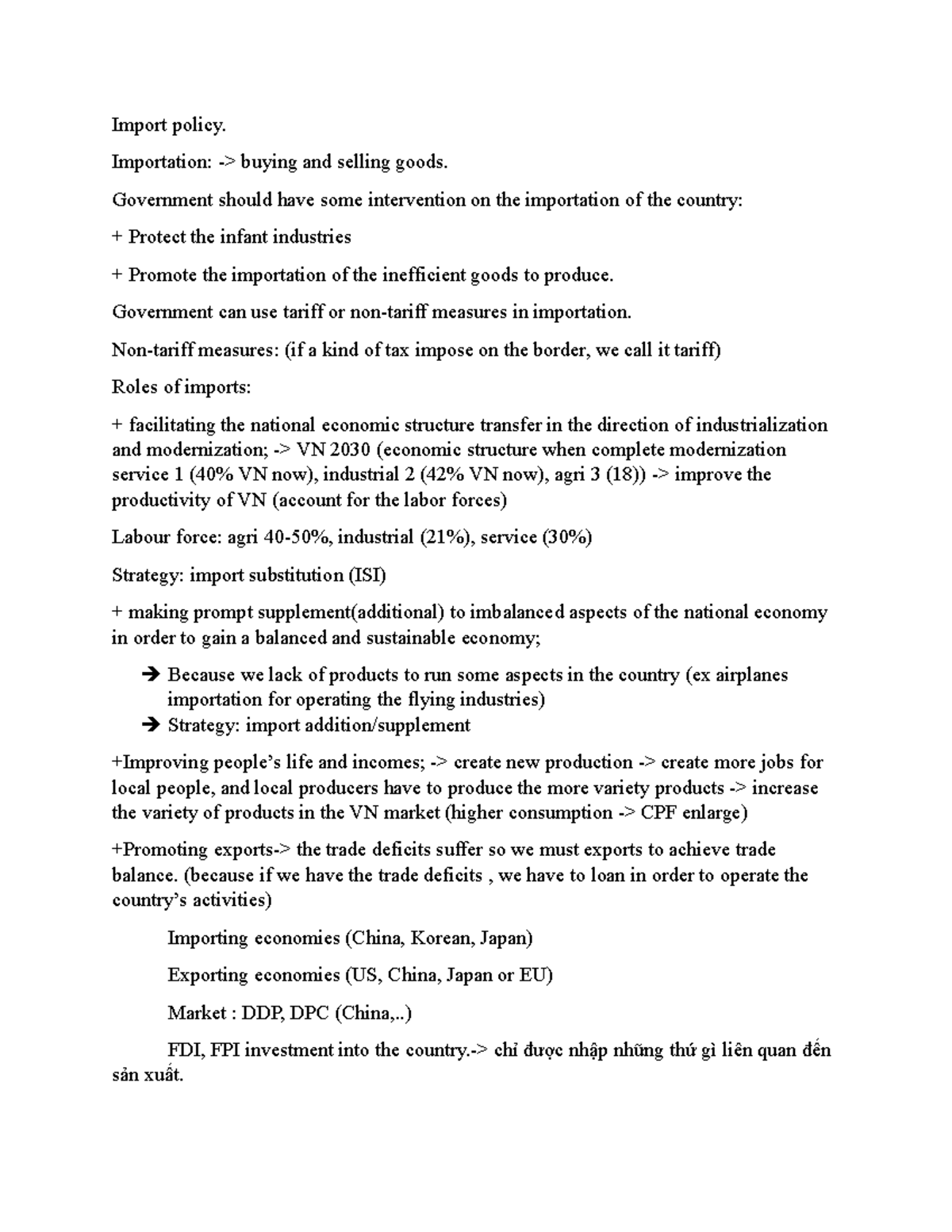 Chapter 3 - Import Policies and Economic Impacts Overview - Studocu