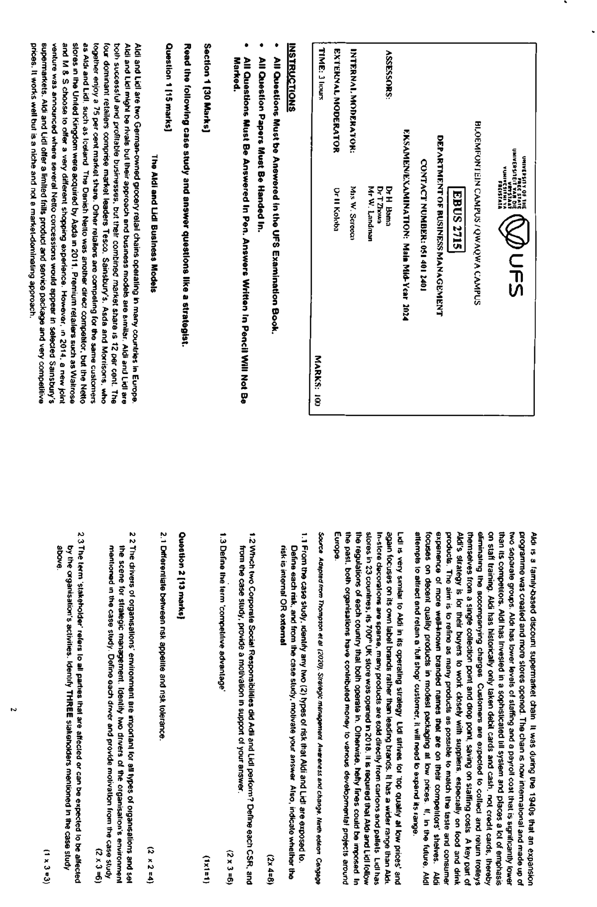 2024 EBUS2715 - Strategic Management Summary Notes for Chapter 15 - Studocu