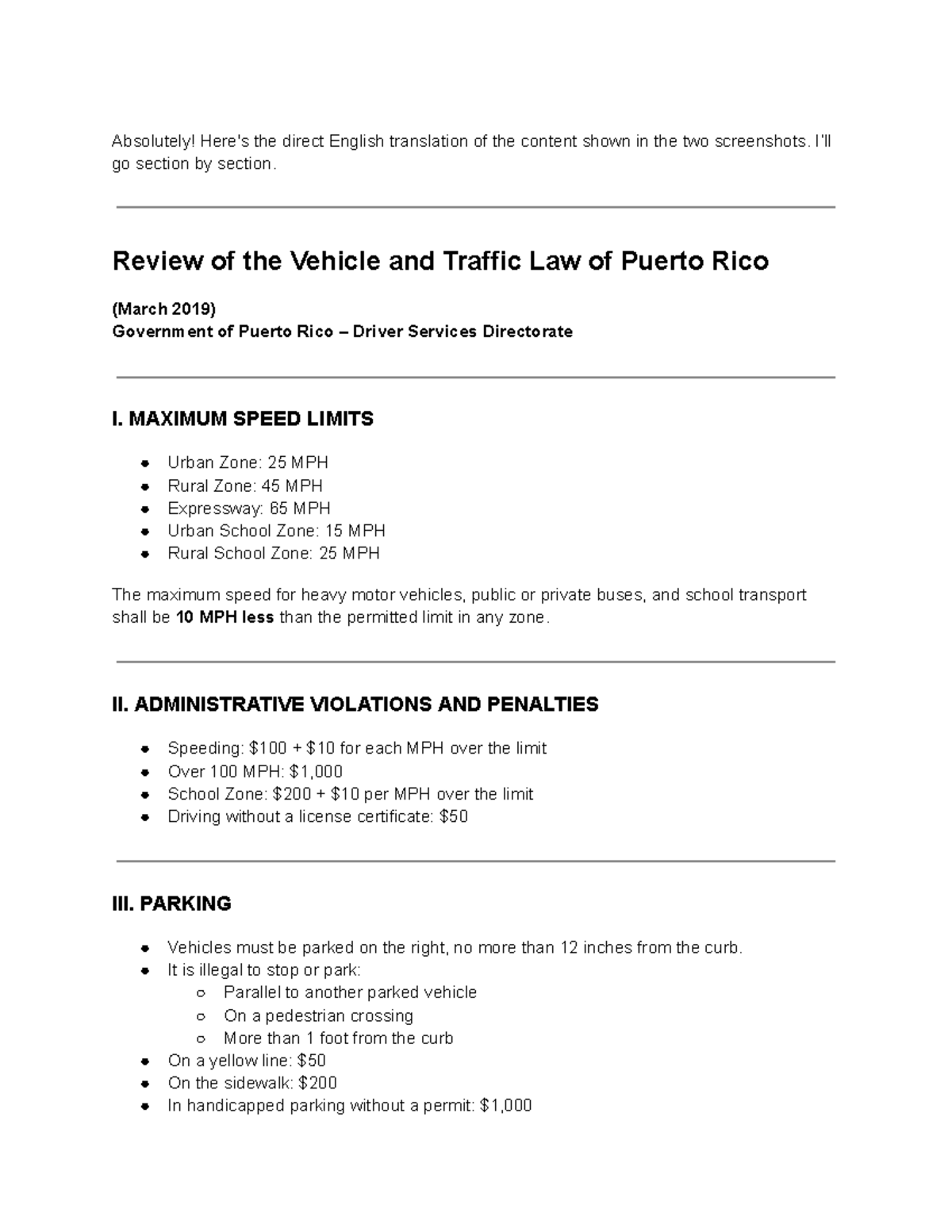 Review of Vehicle & Traffic Law in Puerto Rico (March 2023) - Studocu