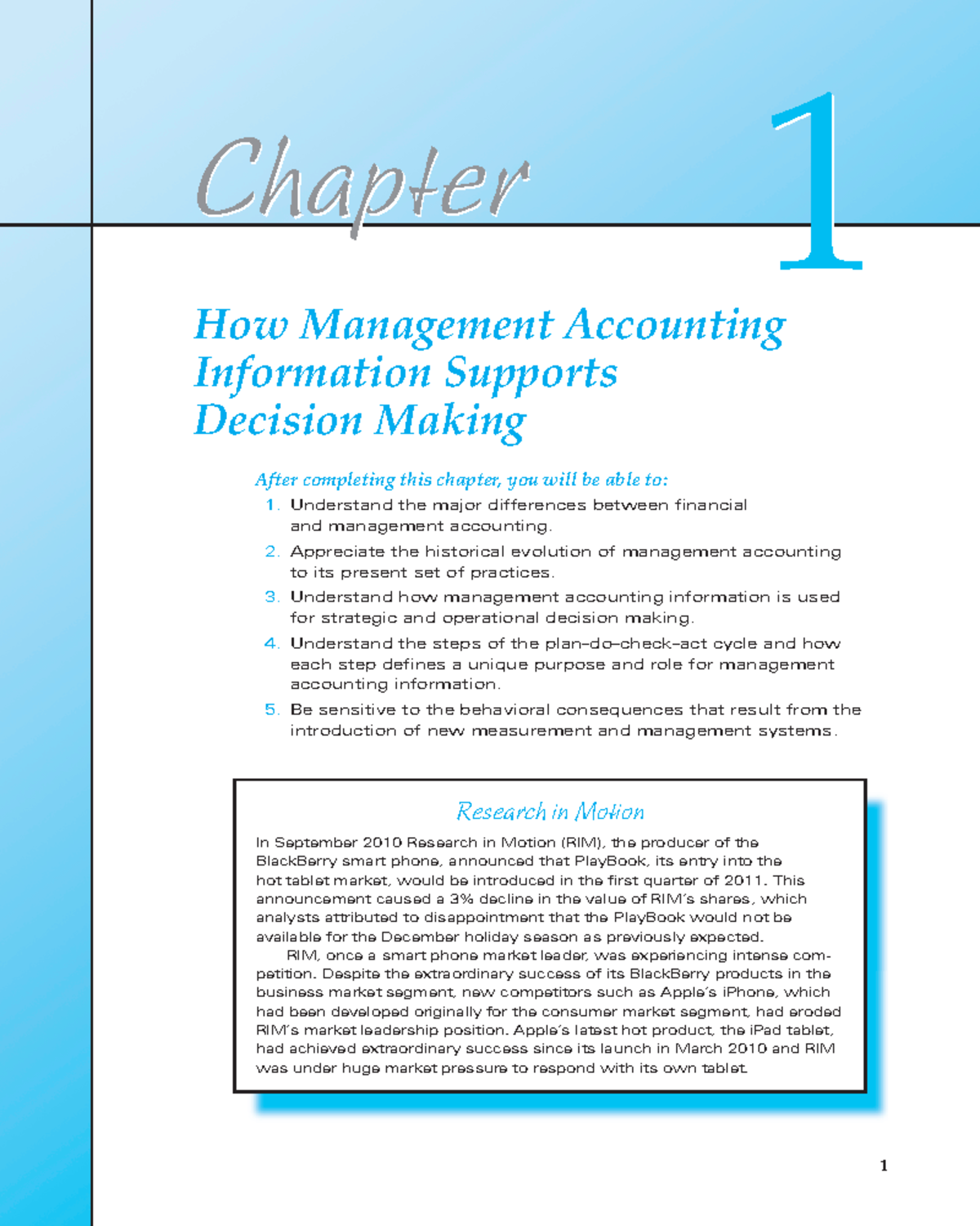 Chapter 1: The Role of Management Accounting in Decision Making - Studocu