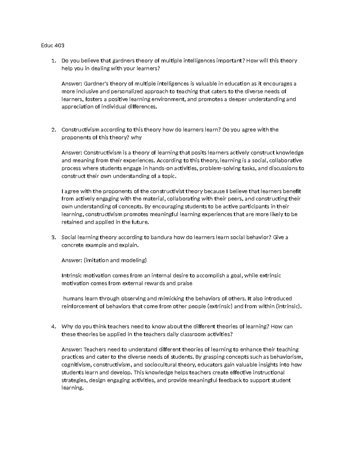 Educ 403 & Eng 403: Theories of Learning and Language Acquisition ...