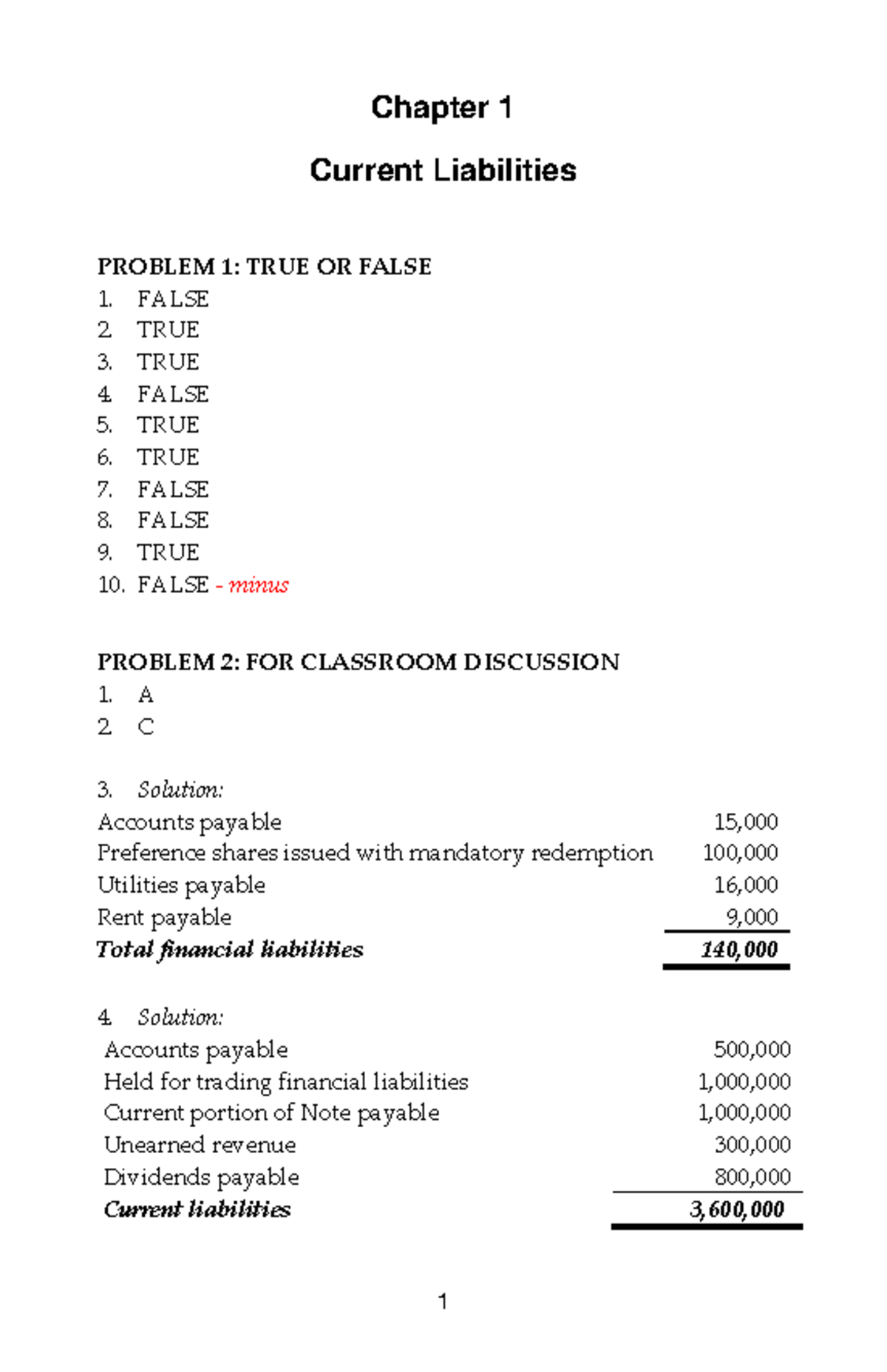 SOL. MAN. Chapter 1: Understanding Current Liabilities and Their ...