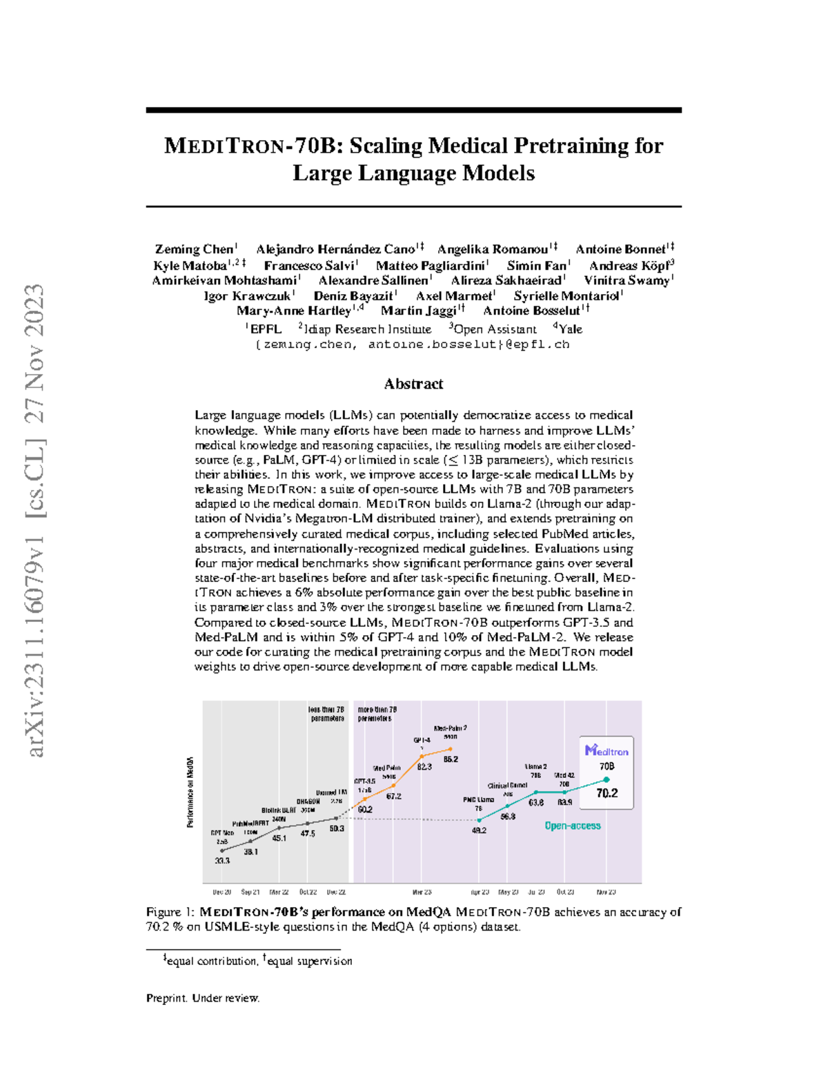 MEDITRON-70B: Enhancing Open-Source Medical LLMs Performance - Studocu