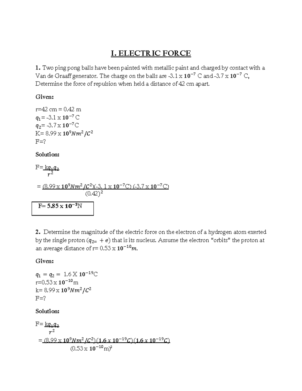 General Physics Problem Set (PHYS 101) - Studocu