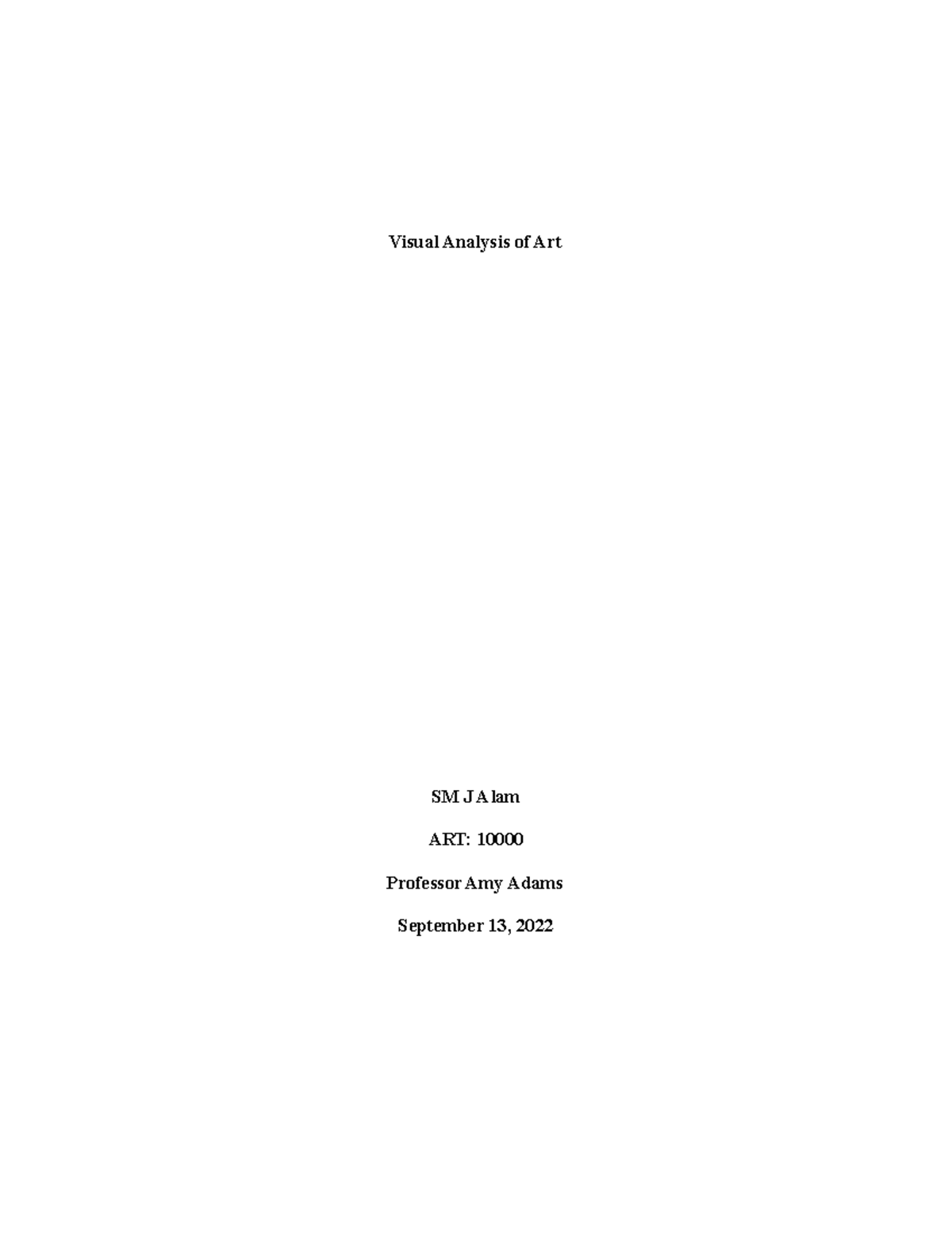 Art 10000 1 - Visual Analysis of Historical Art Pieces - Studocu