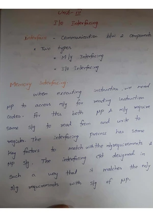 Unit-4 MPMC Lecture Notes: Microprocessors & Microcontrollers - Studocu