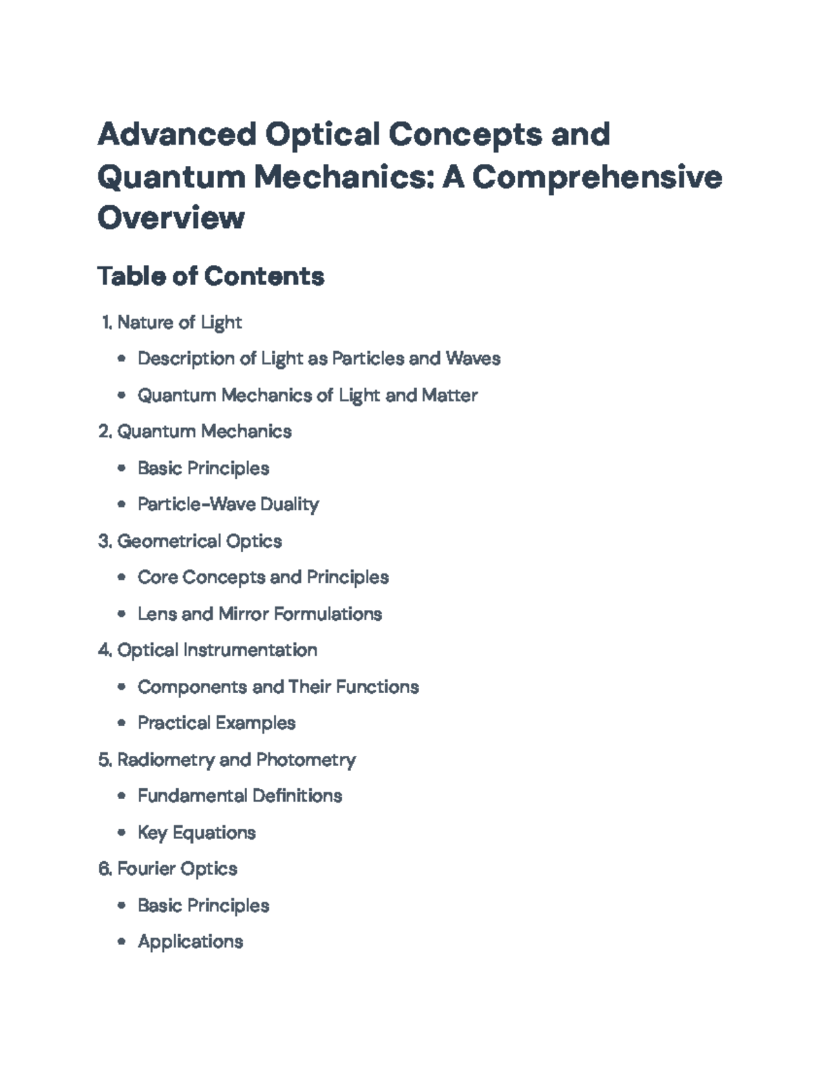 Advanced Optical Concepts and Quantum Mechanics Overview - Advanced ...