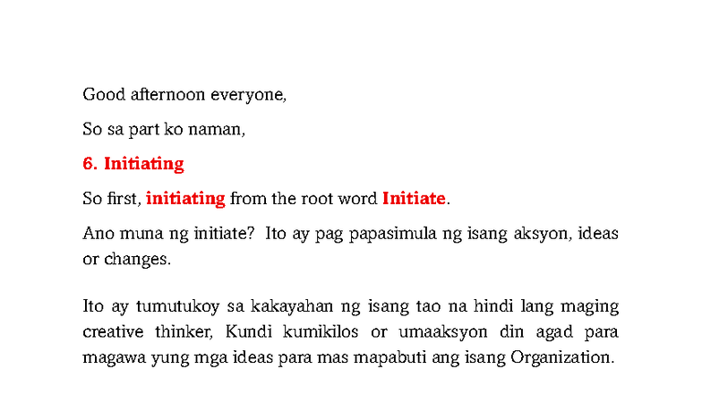 Initiating Ideas and Actions in Organizational Improvement - Studocu
