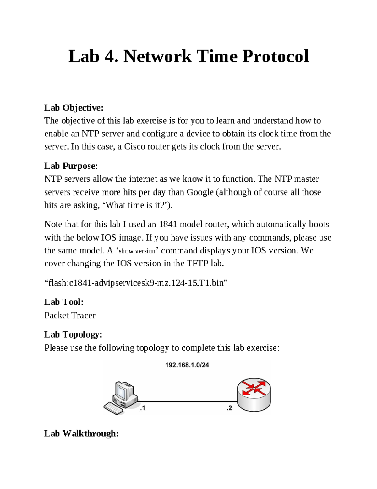 Network Time Protocol (NTP) - Lecture Notes & Lab Exercise - Studocu