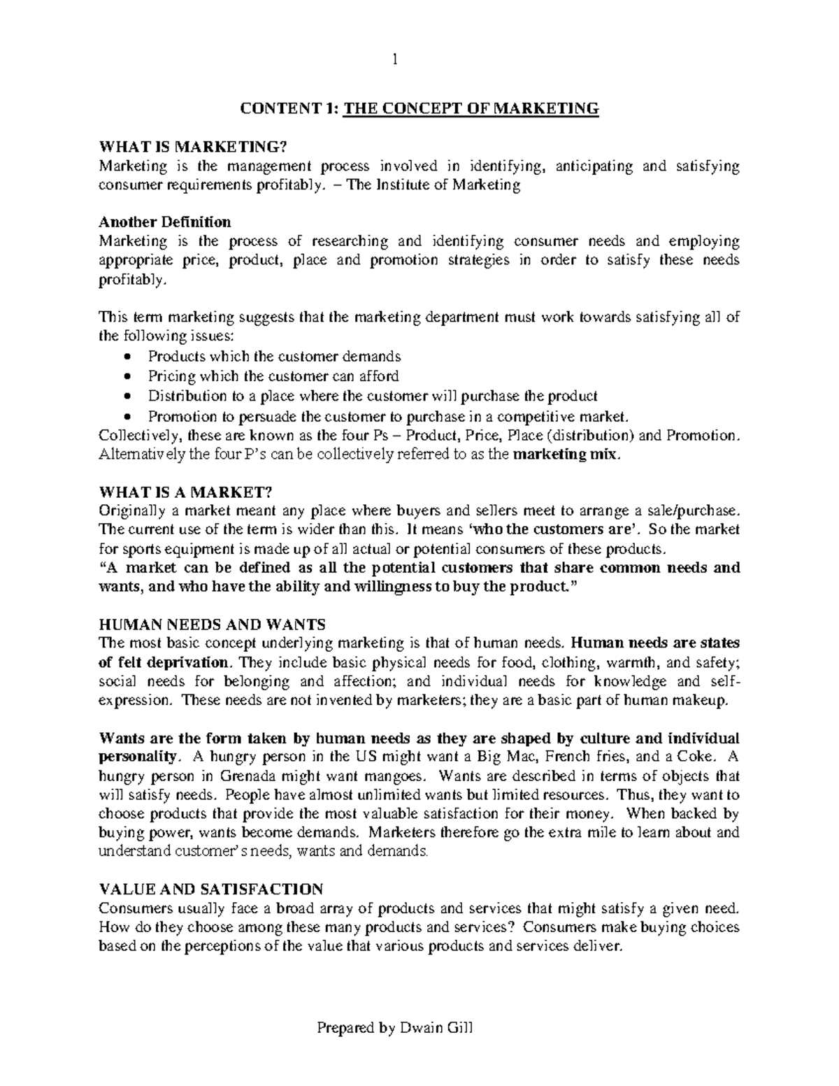 M.O.B Unit 2 Study Guide: Key Concepts in Marketing Management - Studocu
