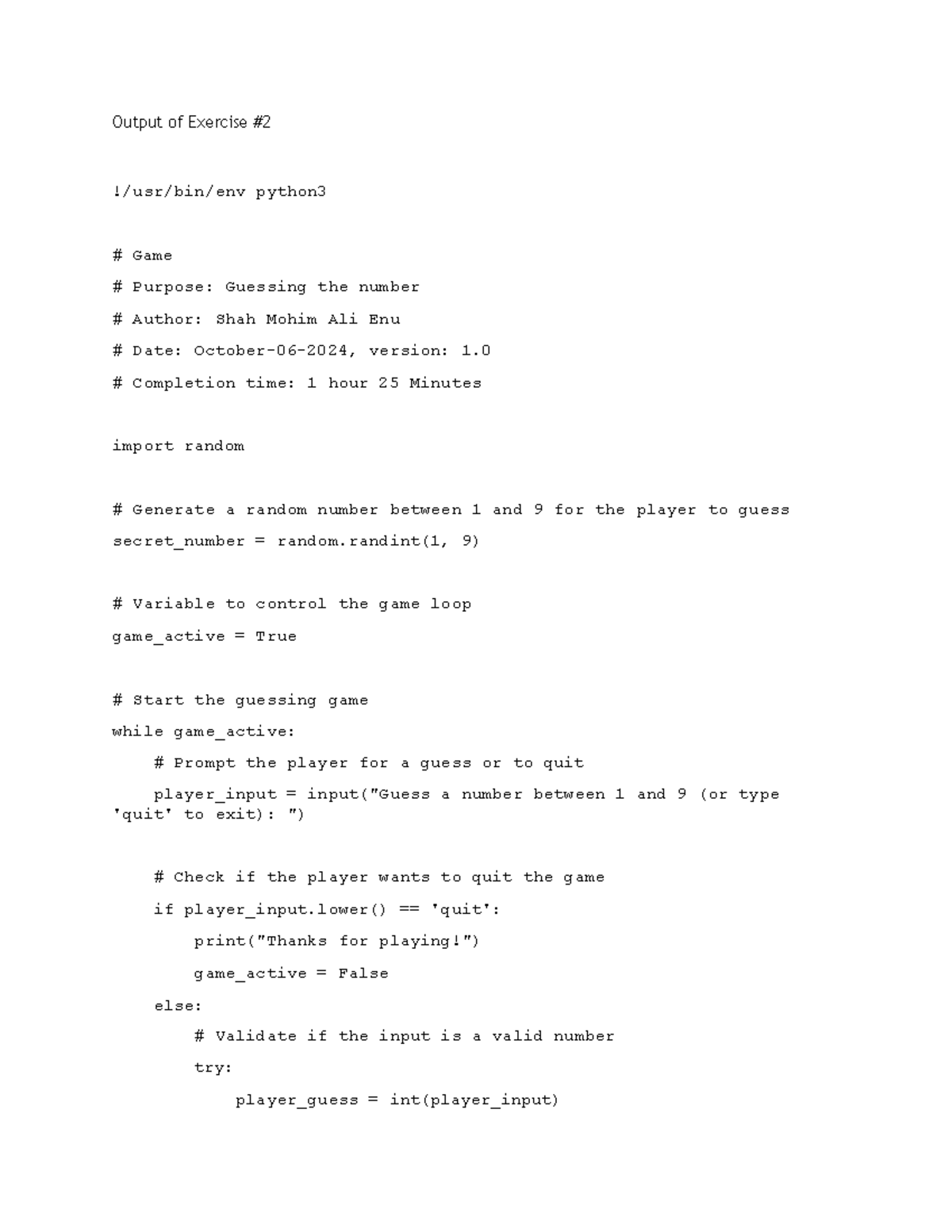 Lab4 enu00001 - helpful - Output of Exercise # !/usr/bin/env python ...