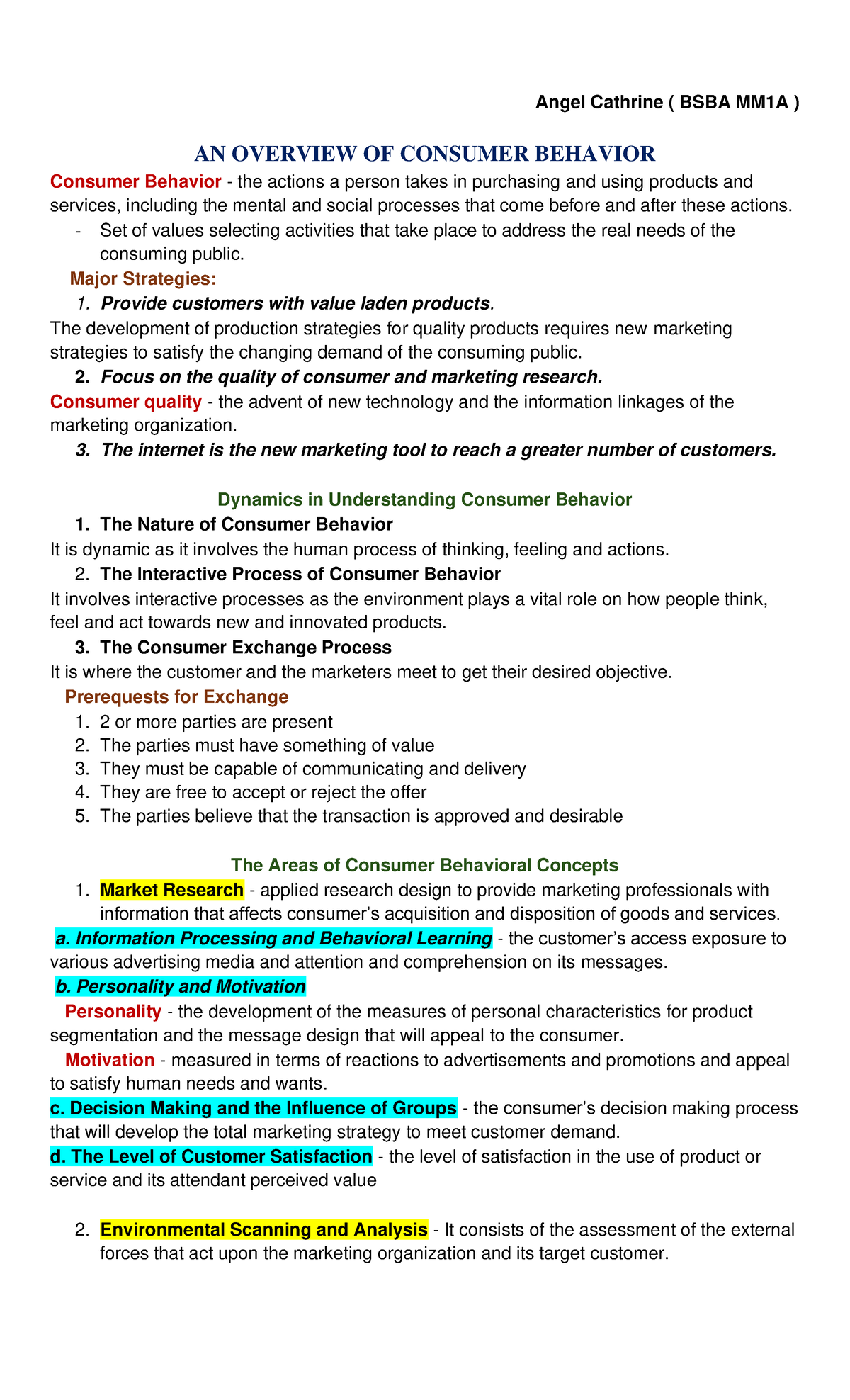 Consumer Behavior Prelim Exam Notes: Key Concepts and Strategies - Studocu