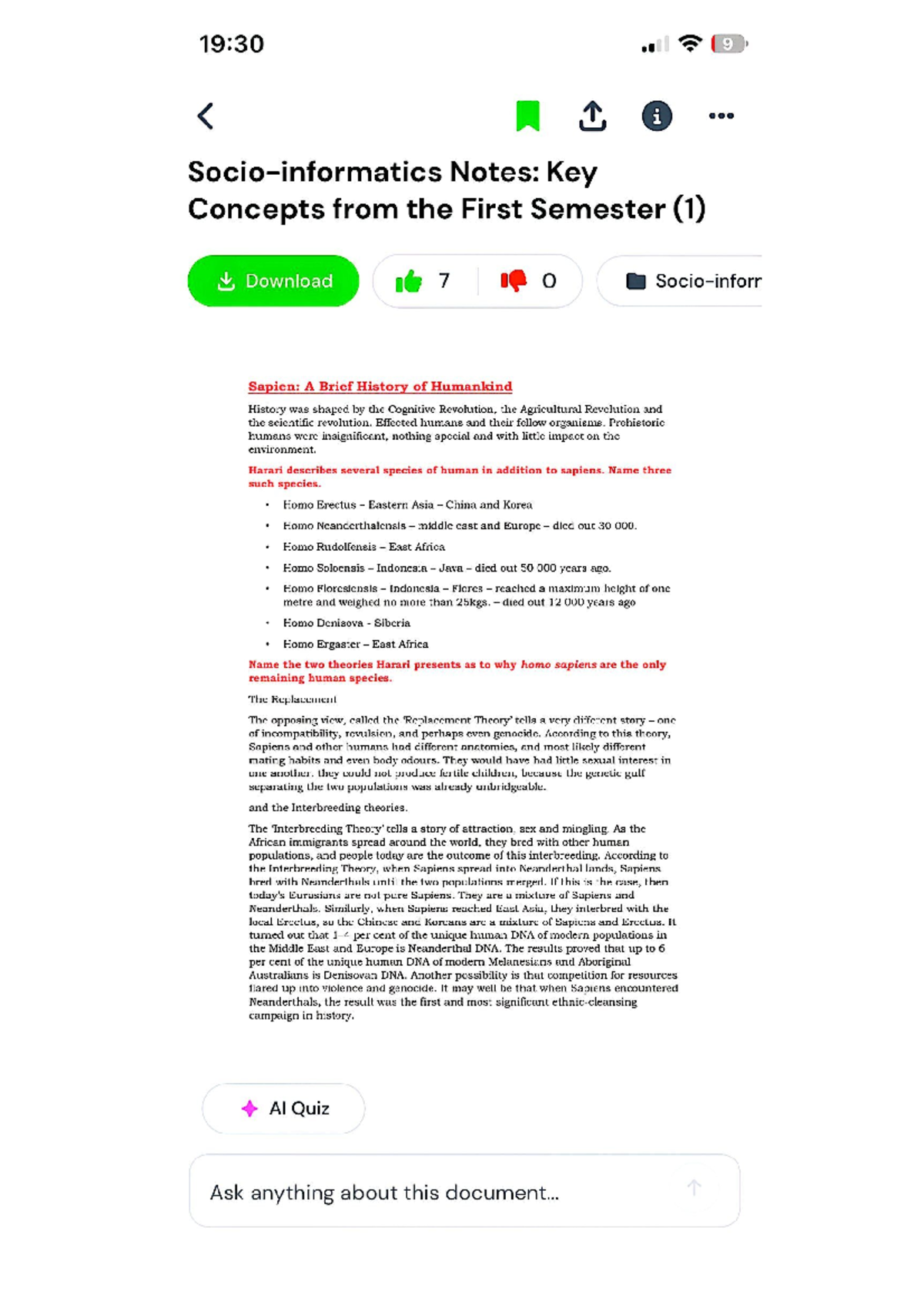 19:30 9 i Notes: Key Concepts from the First Semester on Socio ...