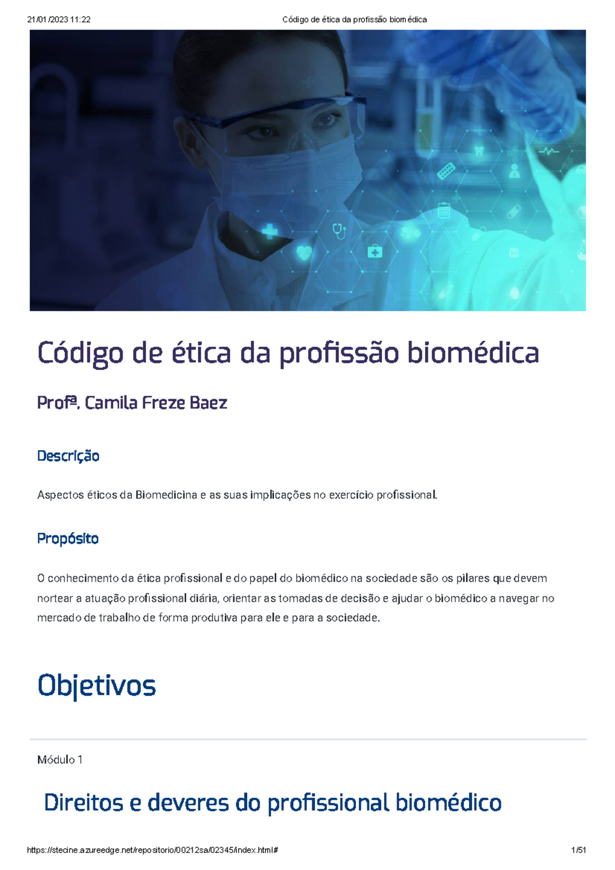 Código de Ética Profissional na Biomedicina: Fundamentos e Aplicações ...