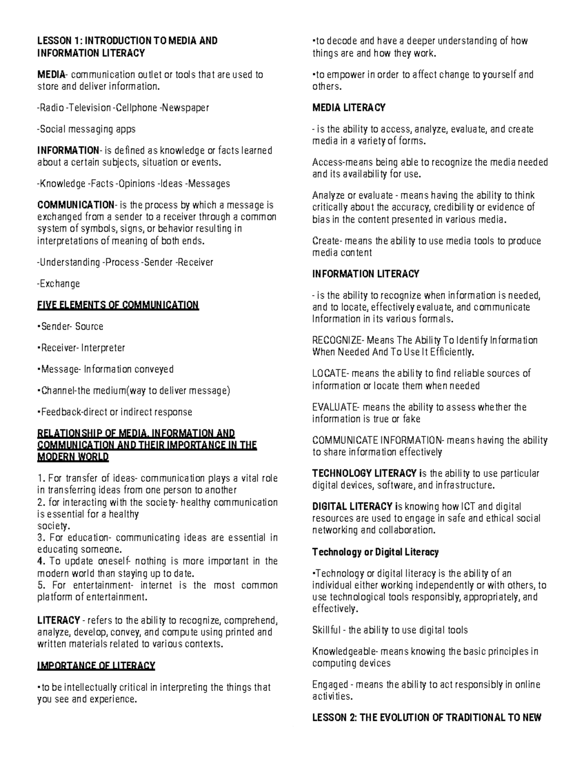 MIL 101: Lesson 1 - Introduction to Media and Information Literacy ...
