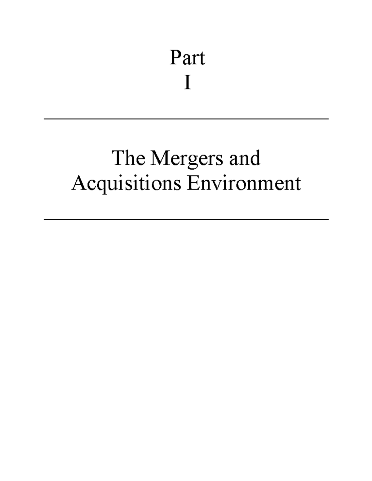 Chapter 01: Introduction to Mergers and Acquisitions Overview - Studocu