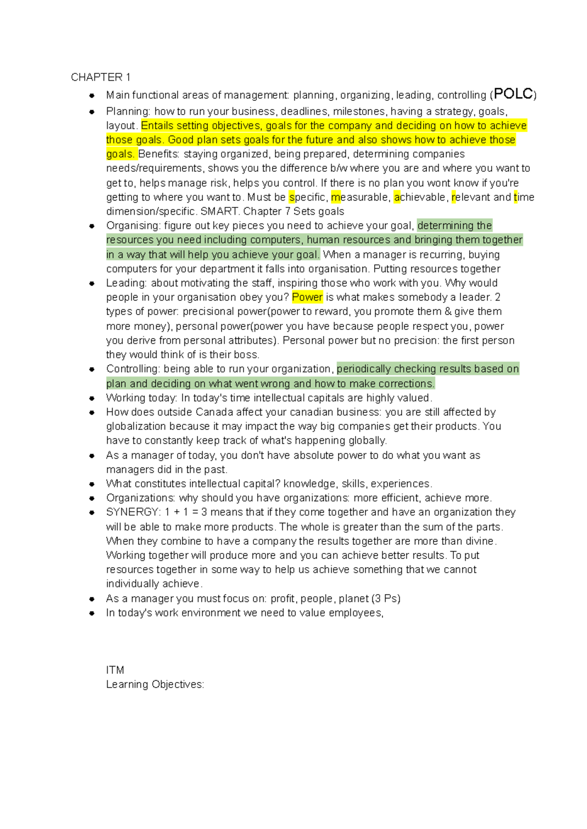 GMS - Notes for first chapter. Detailed notes! - CHAPTER 1 Main ...