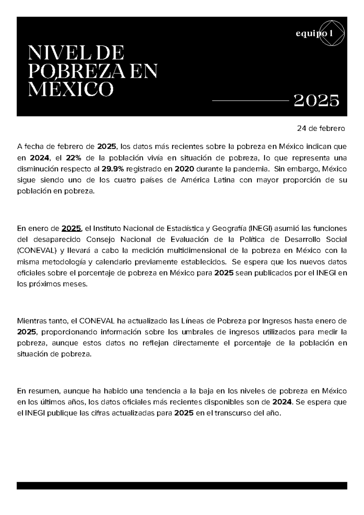 Pobreza en méxico - actividad - NIVEL DE POBREZA EN MÉXICO equip 2025 ...