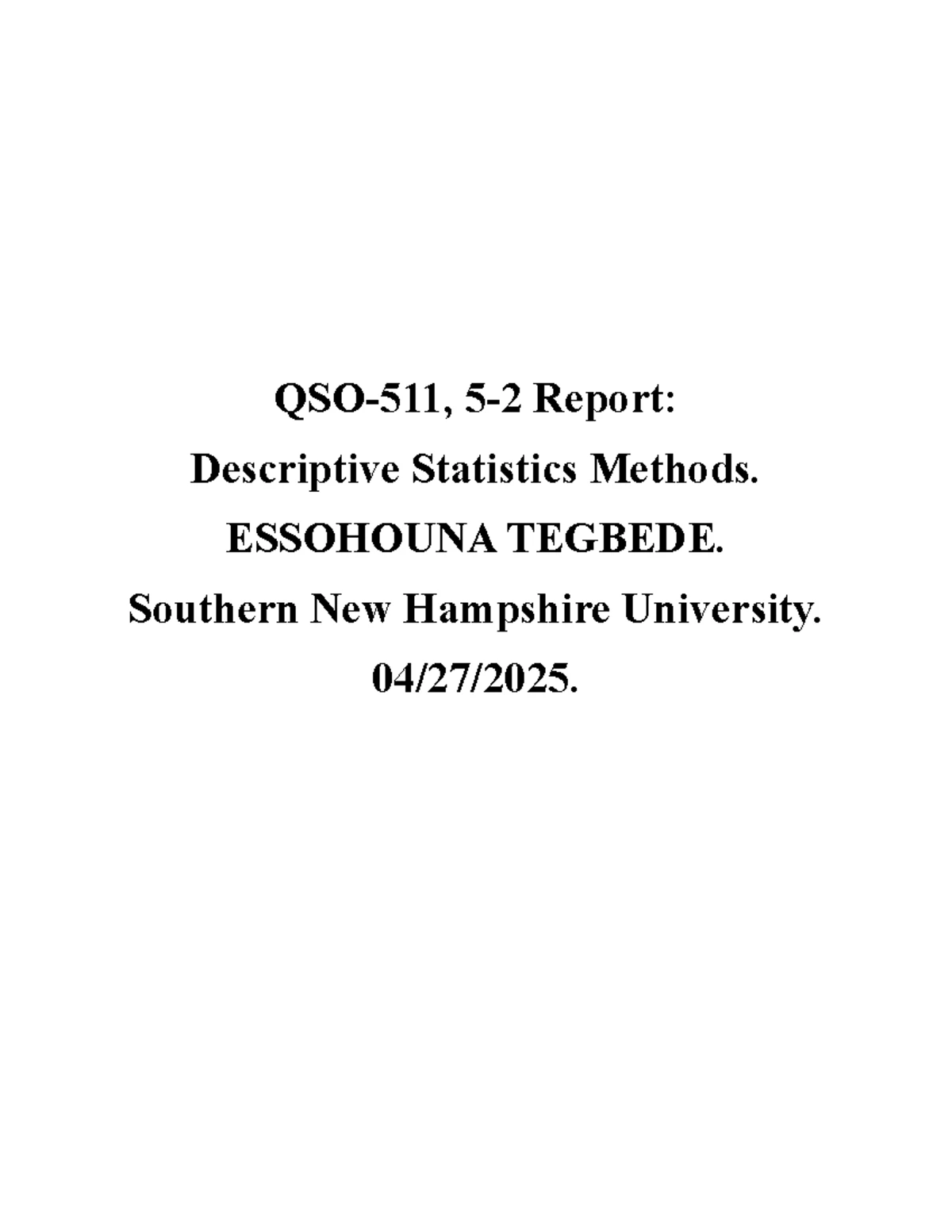 QSO-511: 1-2 Discussion on Business Analytics Introduction - Studocu