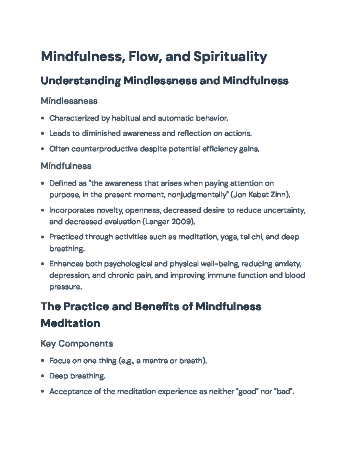 Mindfulness, Flow, and Spirituality: Enhancing Well-Being and ...