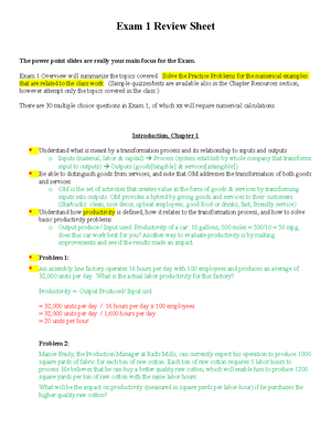 Exam 3 Review Sheet - study guide detailed answers for exam 3 - OMIS ...