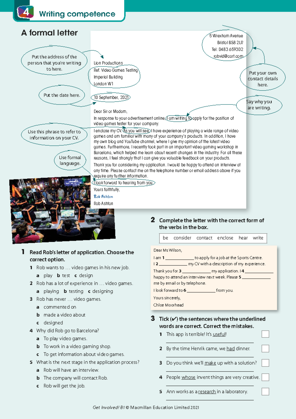 GI B1 U4 Writing Competence: Formal Letter Application Guide - Studocu