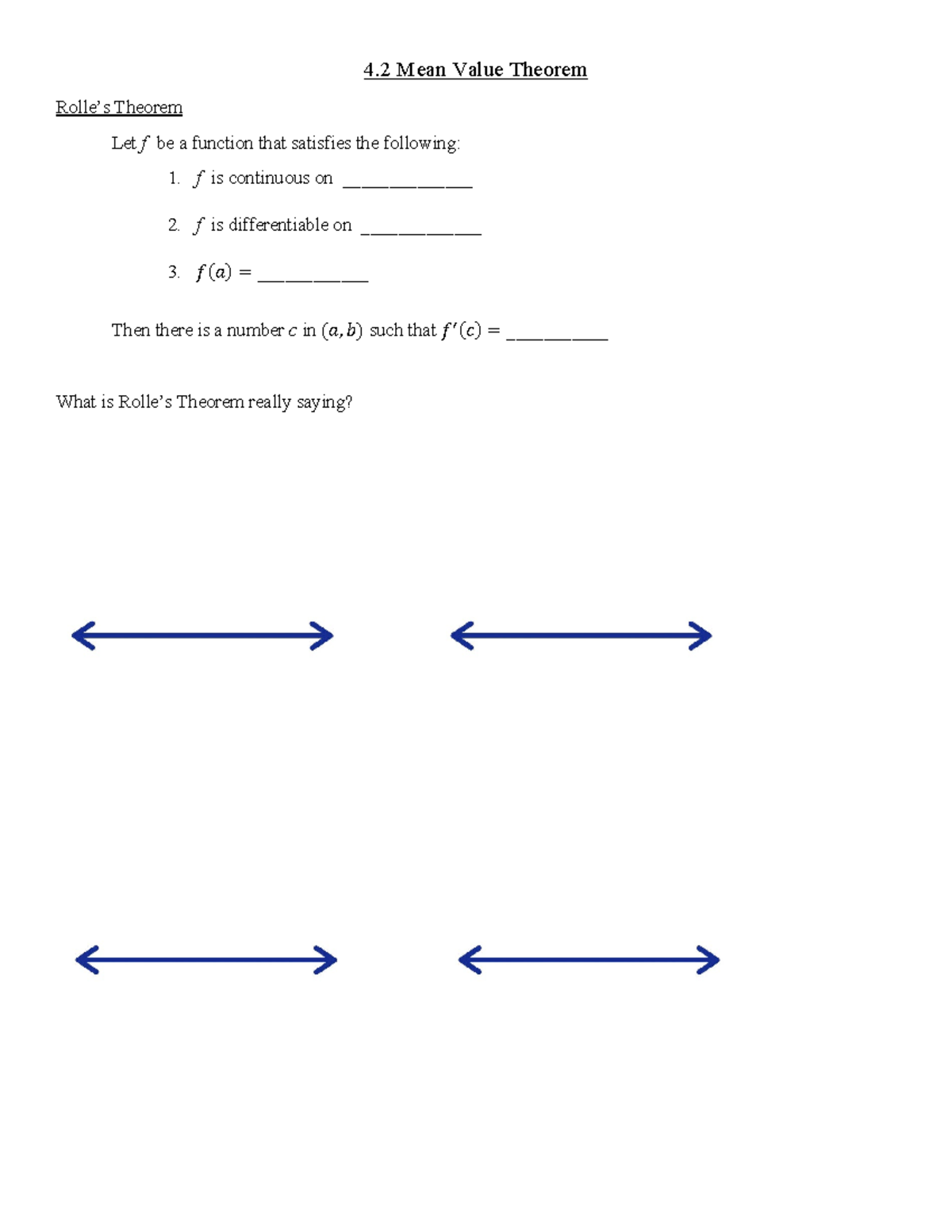 Mean Value Theorem and Rolle’s Theorem Lecture Notes - Studocu