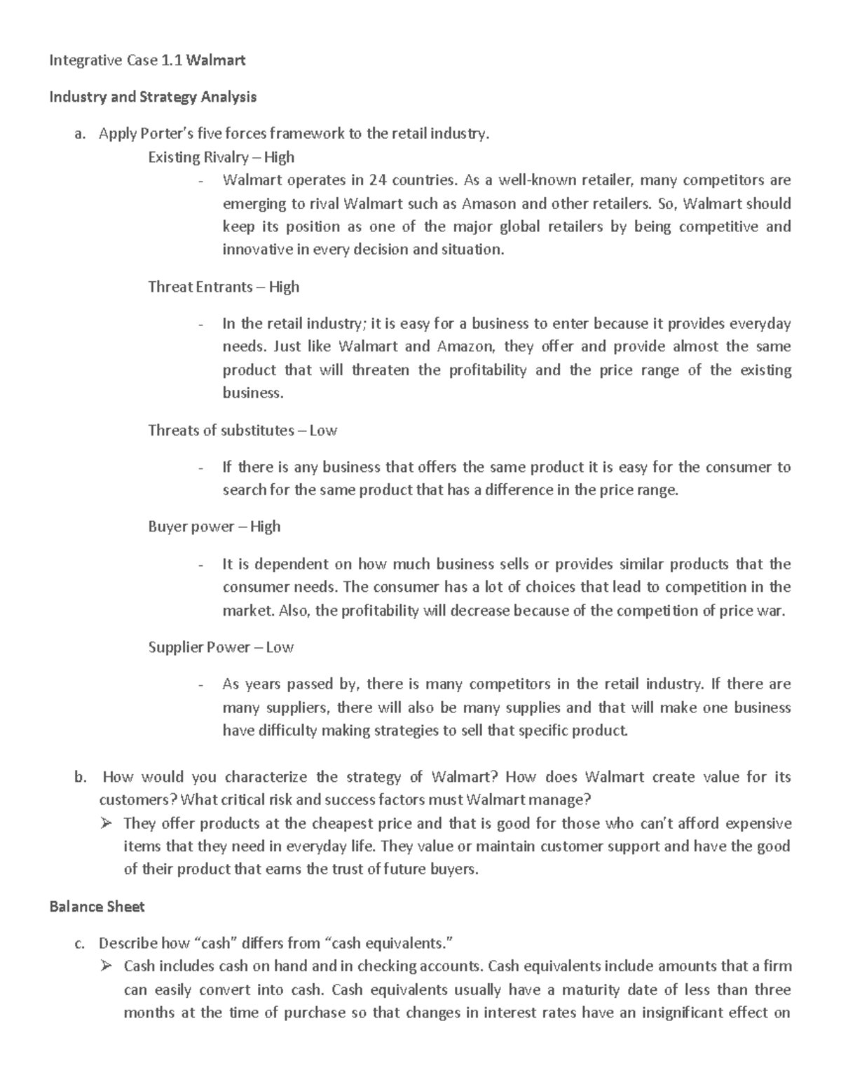 Walmart Case Study: Industry & Strategy Analysis (Integrative Case 1 ...