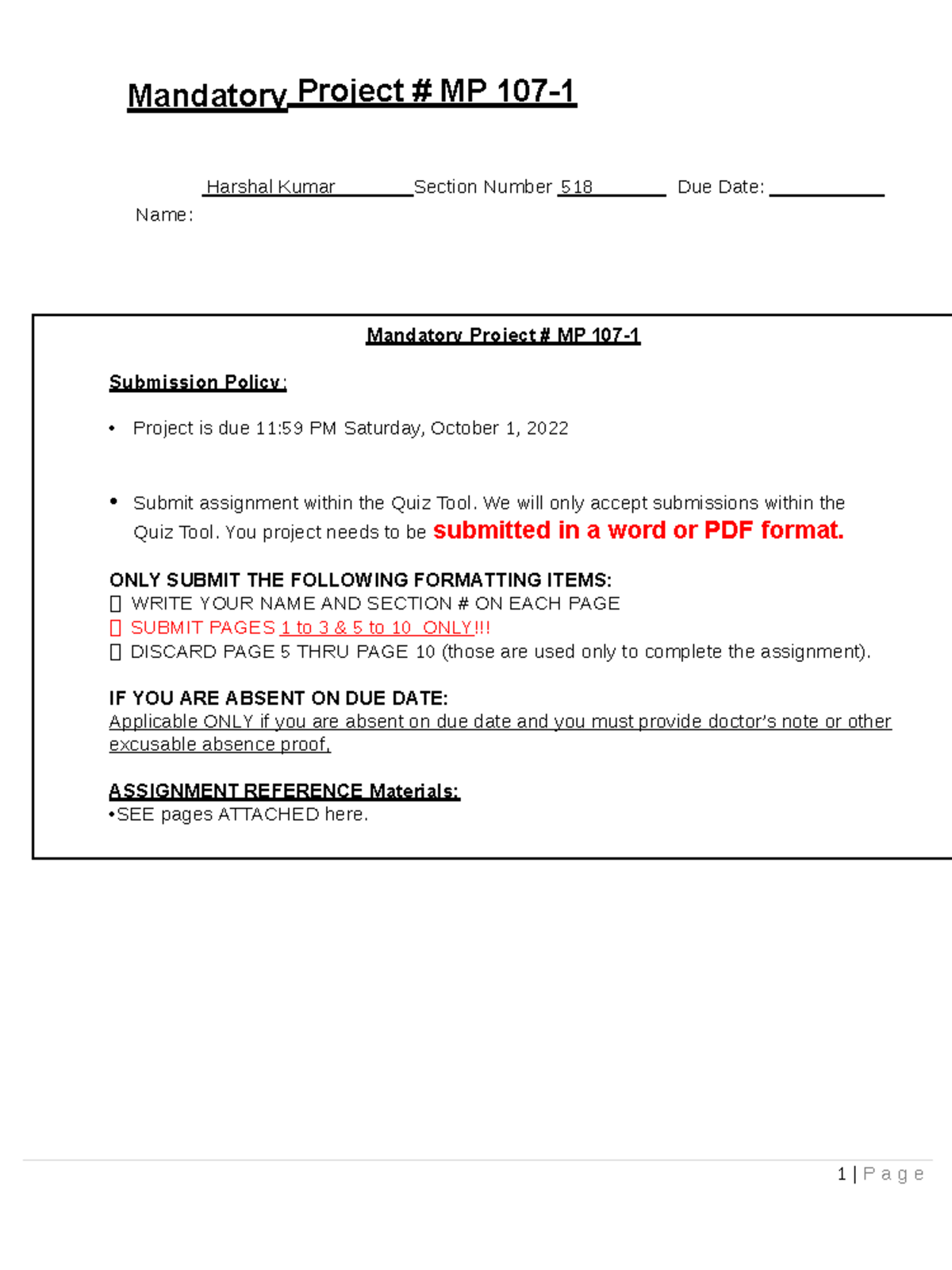 Mandatory Project MP 107: MSDS for Jet Fuel Submission Guidelines - Studocu